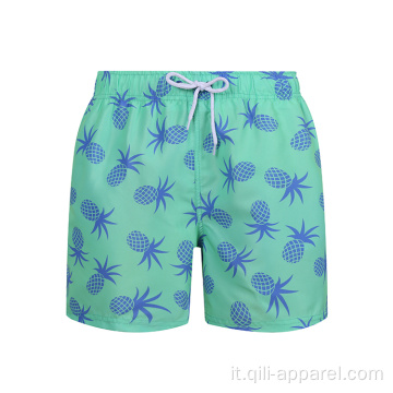 Costume da bagno modello 100% poliestere Pantaloncini da surf verdi